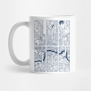 London, England City Map Typography - Coastal Mug